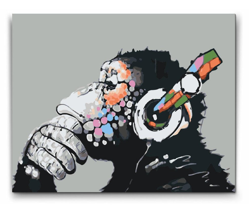 DJ MONKEY Måla Efter Nummer – Banksy Stil – Bästsäljare 2025
