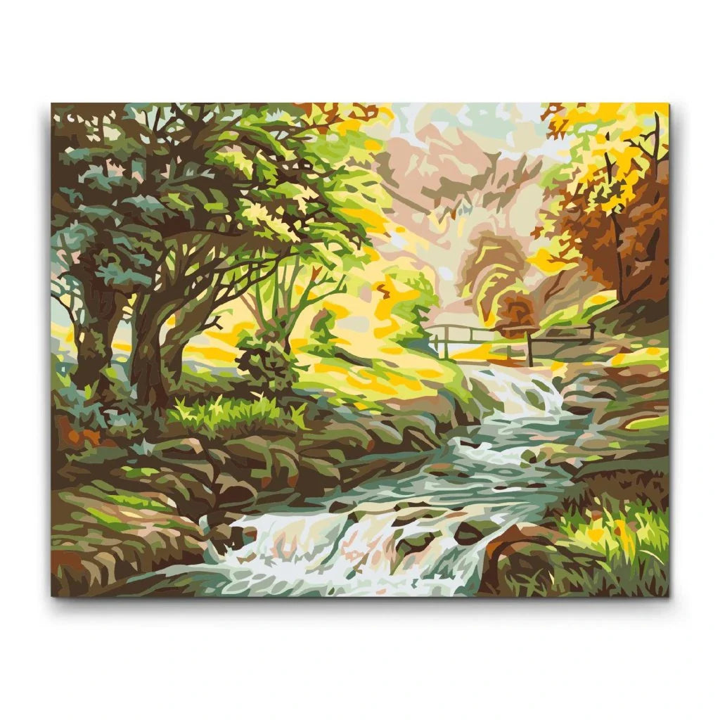 Landskap i höstens färger – måla efter nummer tavla