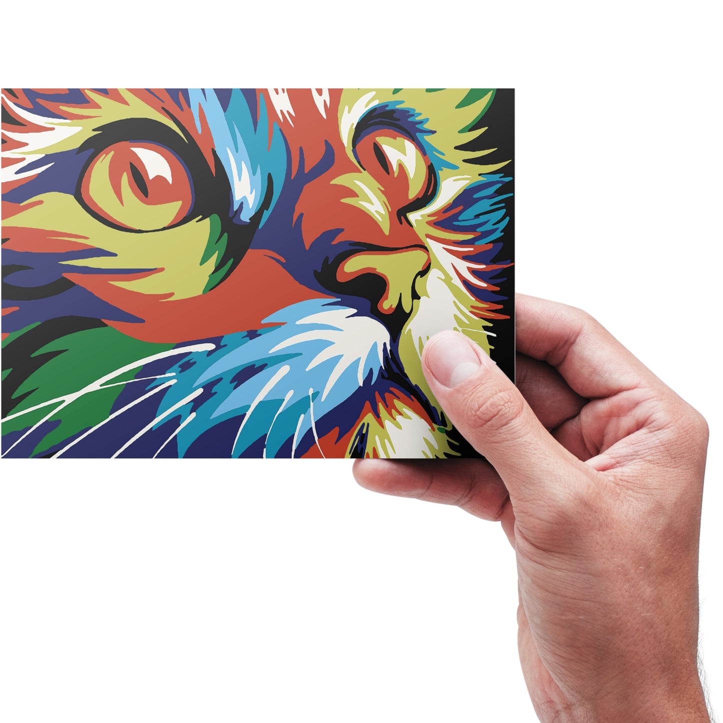 Detaljerad kattmålarbild att ladda ner gratis från målaefternummer.se