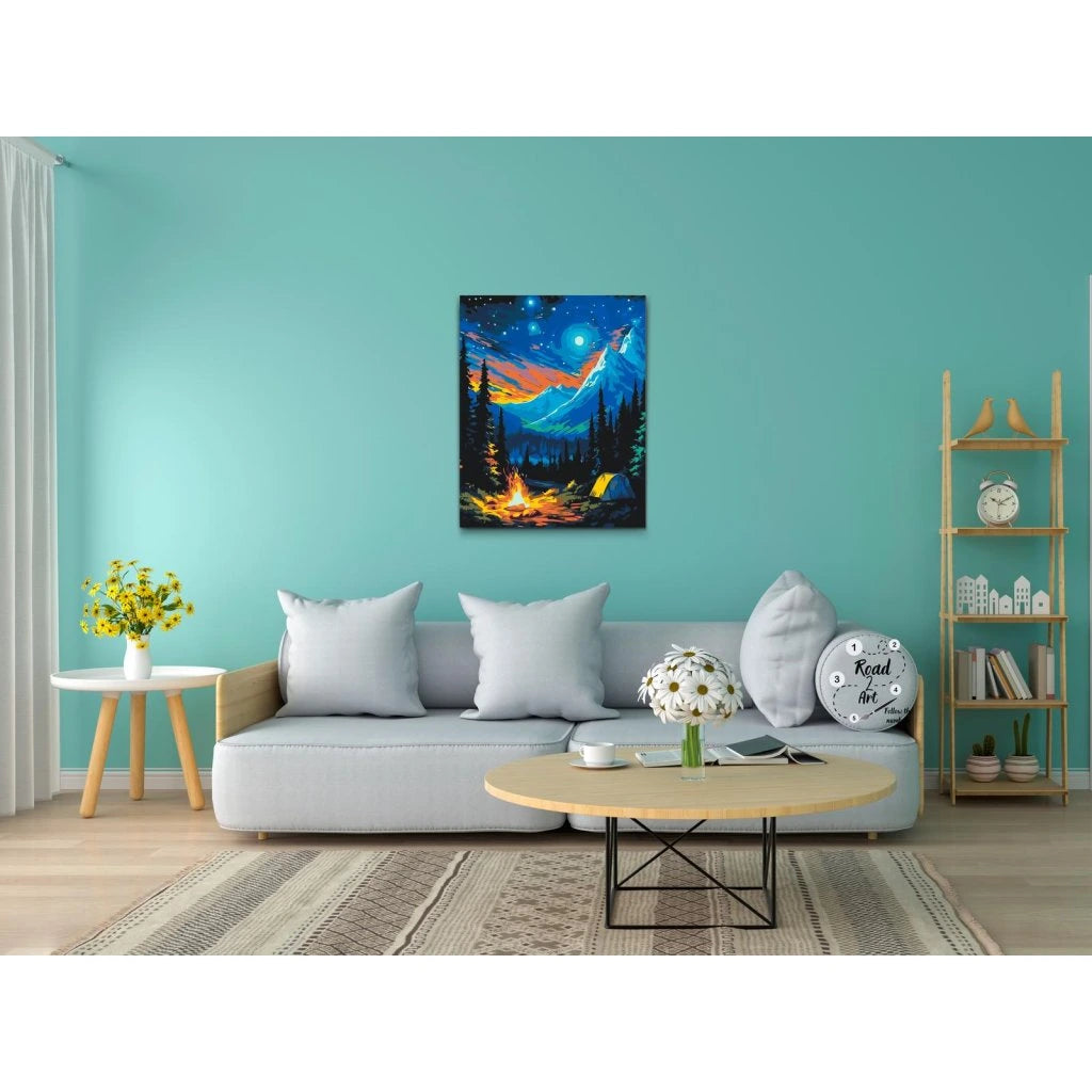 Måla efter nummer – Nattens äventyr vid lägerelden under stjärnorna