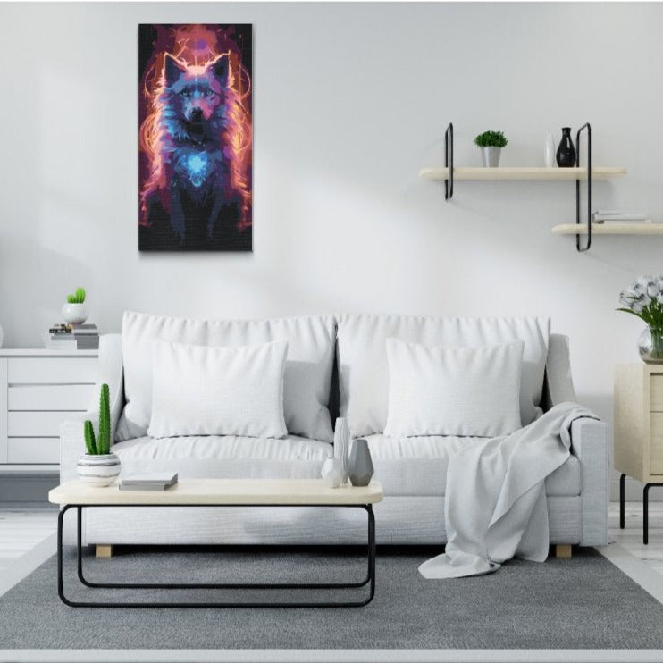 Porträtt av varg i mystisk stil – paint by numbers djurmotiv