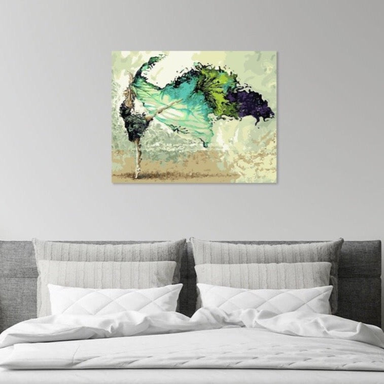 Elegant ballerinamotiv som målarbild att färglägga själv hemma