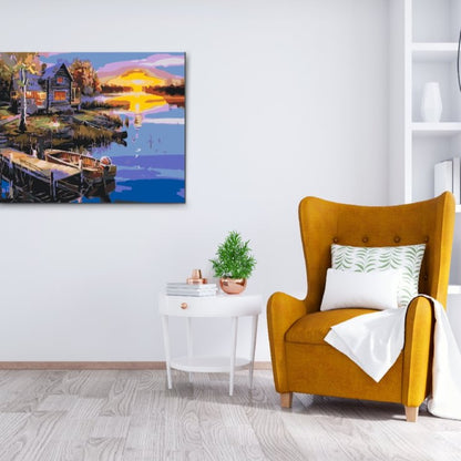 Paint By Numbers Vuxna - FISKETUR - med dubbelfär