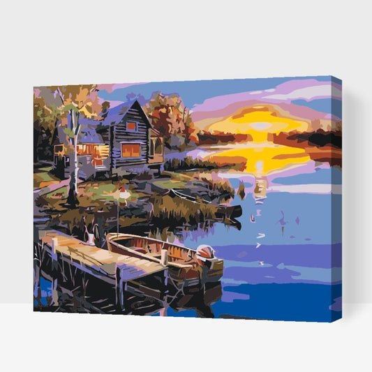 Paint By Numbers Vuxna - FISKETUR - med dubbelfär