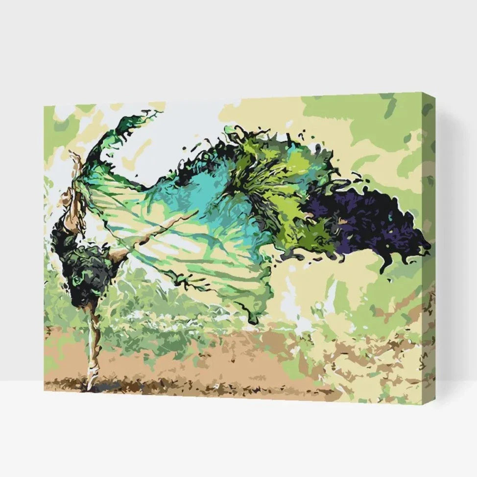 Måla efter nummer ballerina på canvas – perfekt för nybörjare och konstälskare
