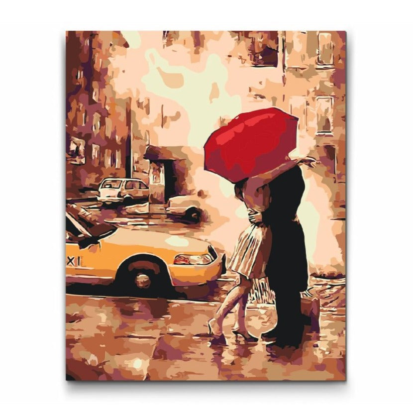 Par i kärlek i New York – måla efter nummer romantiskt motiv