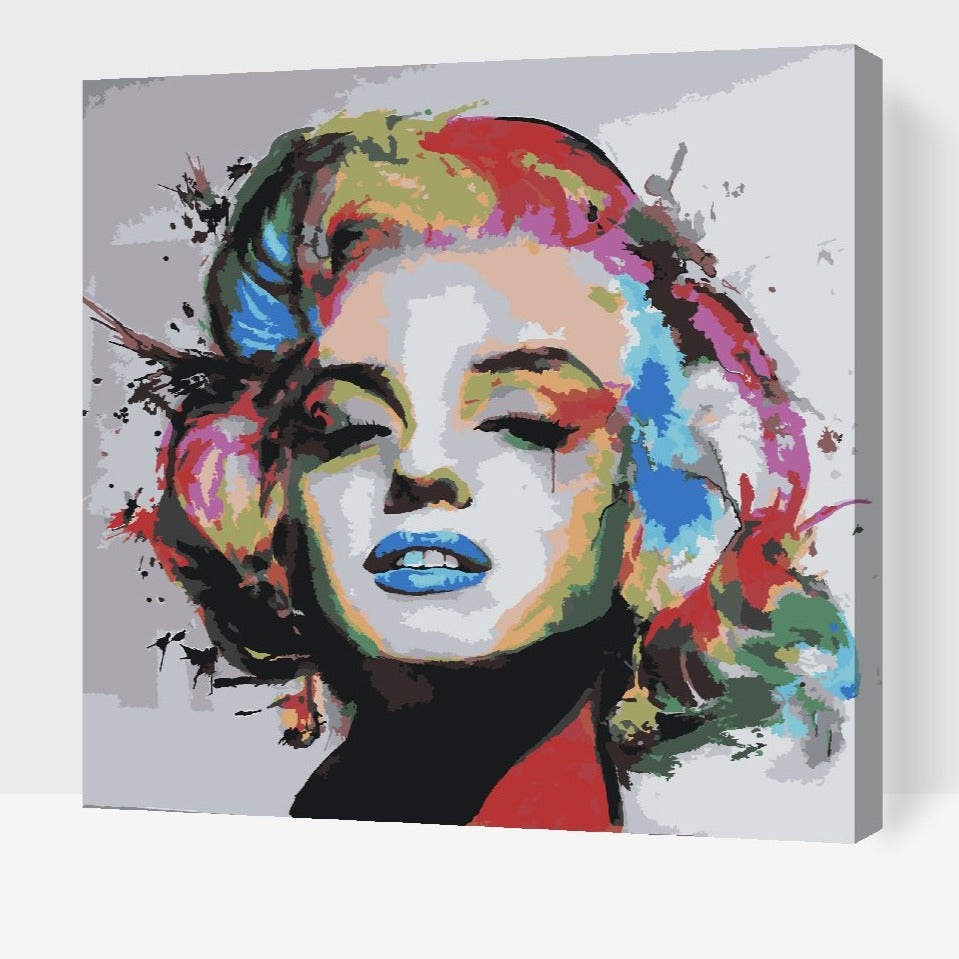 Porträtt av Marilyn Monroe – måla efter nummer tavla med retrostil