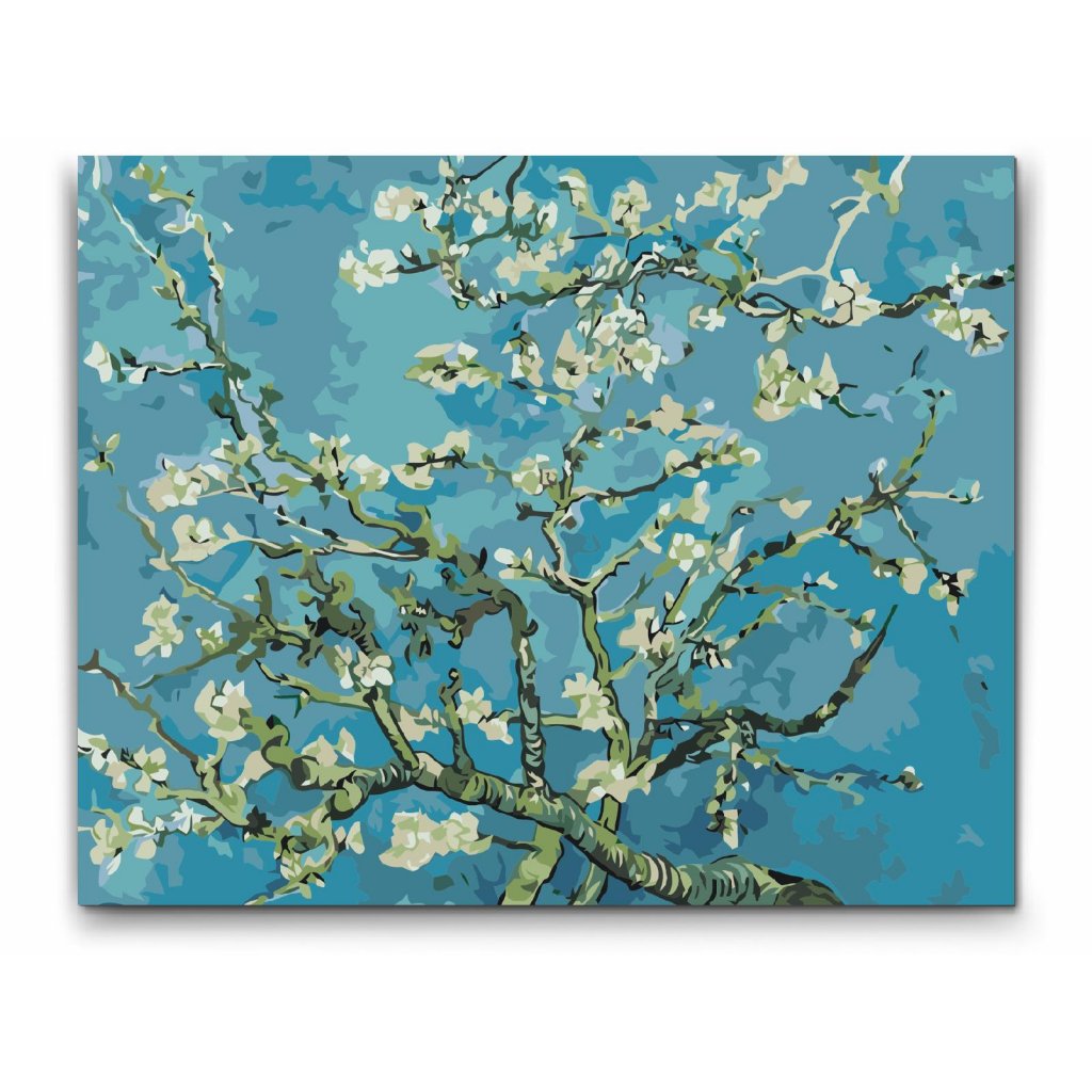 Almond Blossom av Vincent van Gogh – måla efter nummer tavla med blommande grenar