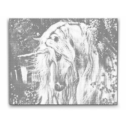 Enhörning- prick målning - prick konst - dot painting 