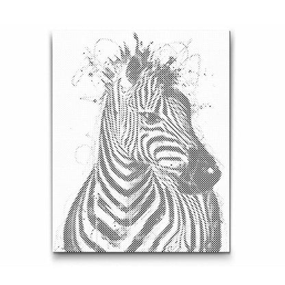 RAINBOW ZEBRA - prick konst - dot painting - dot art