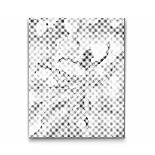 Himmel Ballerina - prick konst - dot painting - dot art - prickmålning