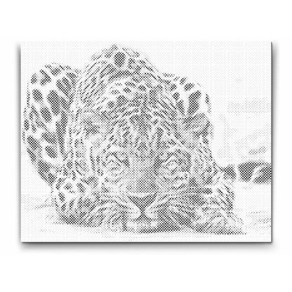 Gepard - prick konst - dot painting - dot art - prickmålning