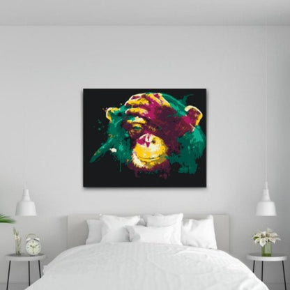 Paint By Numbers - Darwin Monkey - dubbelmålning för en extraordinär visuell effekt