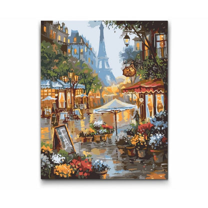 Måla efter nummer - Paris Blommarknad - Paint By Numbers Sverige