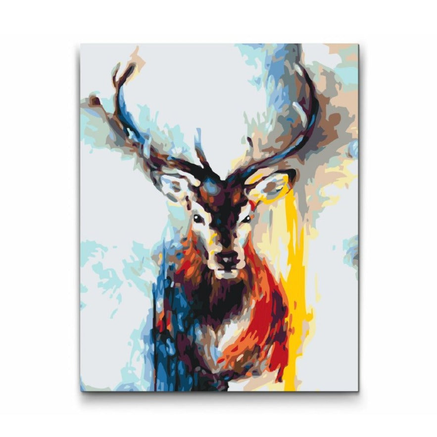 Abstrakt hjort i starka färger – måla efter nummer tavla