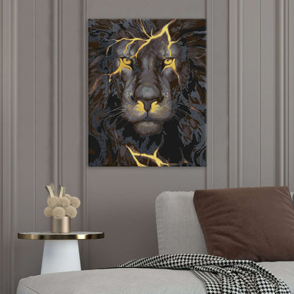 Porträtt av svart lejon med intensiva drag – paint by numbers motiv