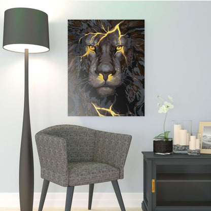 Svart lejon i dramatisk stil – måla efter nummer tavla