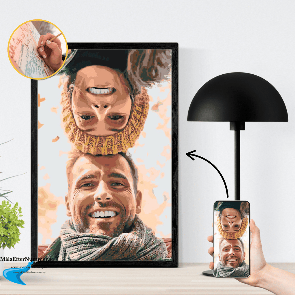 Måla efter nummer med eget motiv – skräddarsytt konstkit med duk och färg
