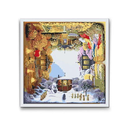 måla efter nummer tavla årets fyra årstider