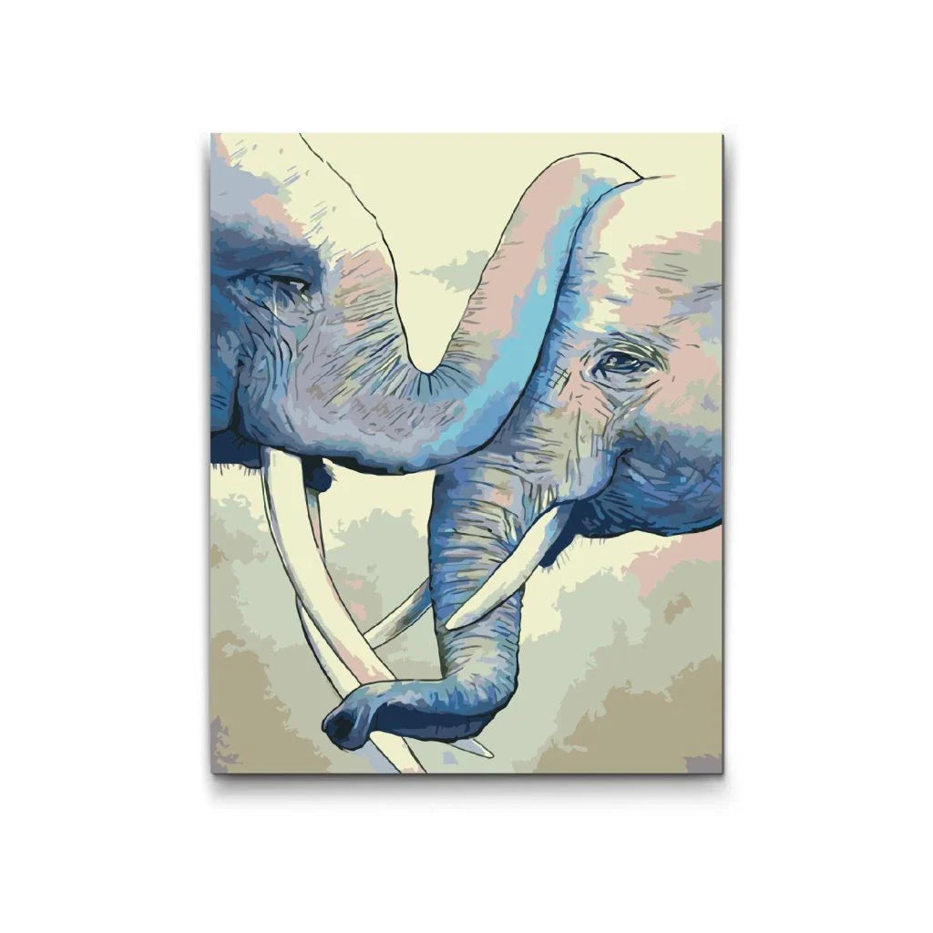 måla efter nummer djurmotiv med elefanter