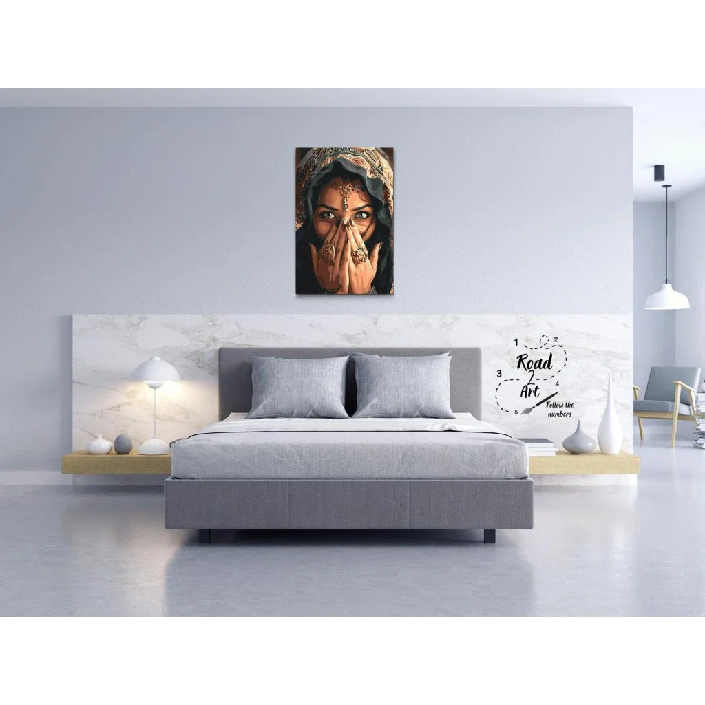 måla efter nummer mystiskt porträtt