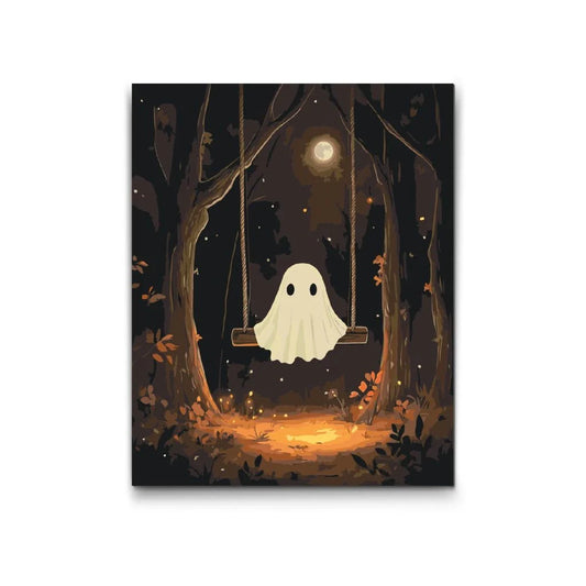 Måla Efter Nummer – Spöke på gunga | Halloweenmålning