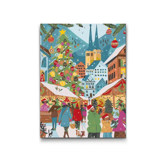 måla efter nummer julmarknad i vinterstad