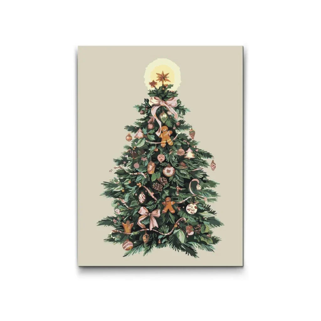 Måla efter nummer – Julgran med dekorationer | Julmålning