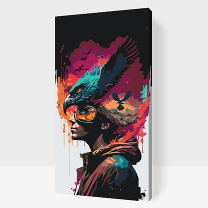 Flygande tankar i himlen – måla efter nummer tavla i drömsk stil