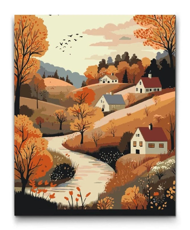 måla efter nummer höstlandskap å