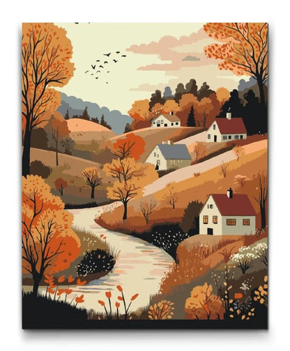 måla efter nummer höstlandskap å