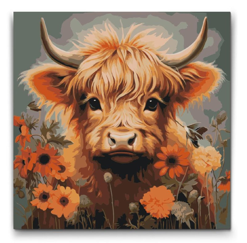 måla efter nummer highlandkalv