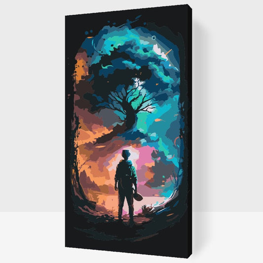 Mörk och magisk skog – måla efter nummer tavla med mystik