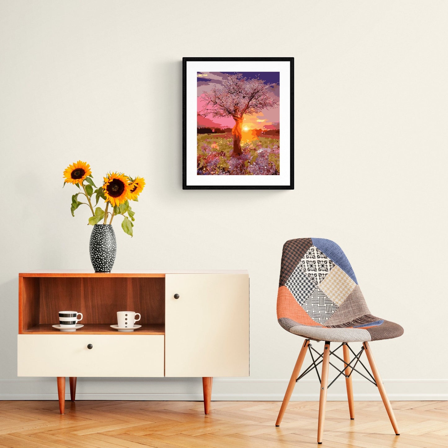 Mother Nature i konstnärlig stil – paint by numbers tavla med naturtema