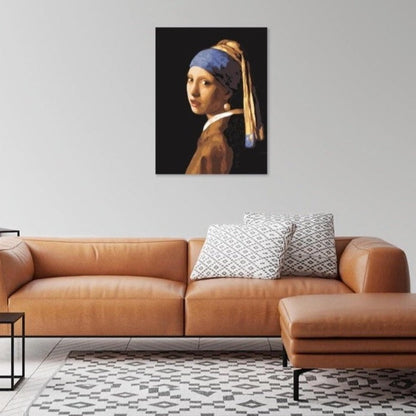 Porträtt i klassisk stil – Flicka med pärlörhänge som paint by numbers