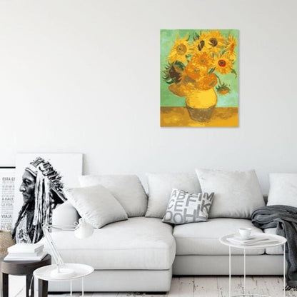 Vincent van Goghs solrosmotiv som målarbild att färglägga själv hemma
