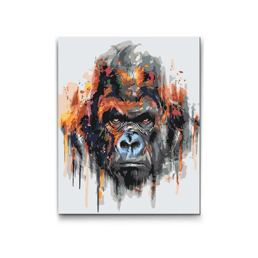 Arg gorilla i kraftfull stil – måla efter nummer tavla