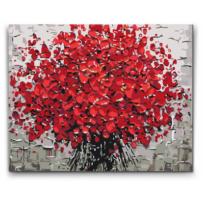 Måla efter nummer - RÖDA BLOMMOR