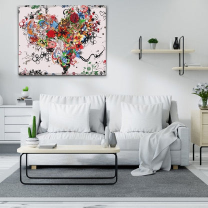 Måla Efter Nummer - HJÄRTA MED BLOMMOR - Paint by Numbers