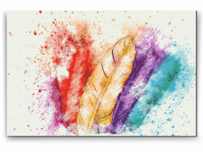 Upptäck en fantastisk diamantmålning med "Färgglada fjädrar"! 