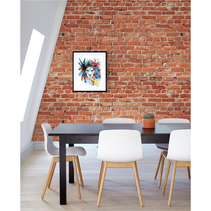 Måla efter nummer - LEJON MED BLOMMOR