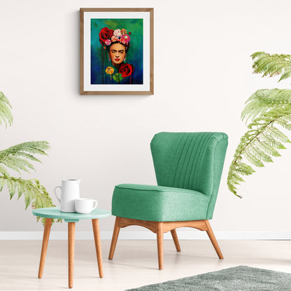 Paint by numbers fra Sverige - FRIDA KAHLO med blommor 