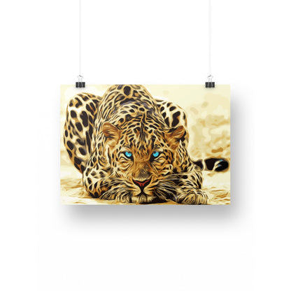 MÅLA EFTER NUMMER - BLÅÖGD GEPARD