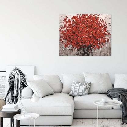 Måla efter nummer - RÖDA BLOMMOR